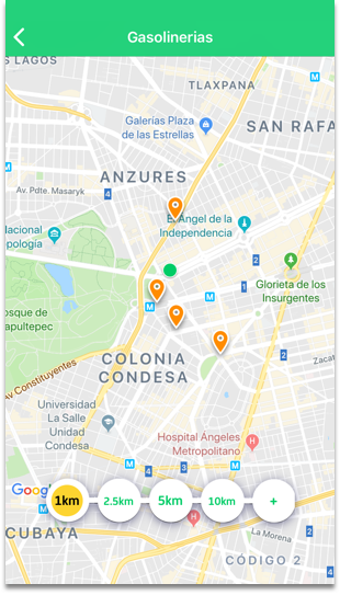 Encuentra las gasolineras más cercanas - App de wibe