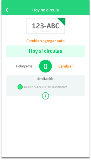 Programa Hoy No Circulas - App de wibe