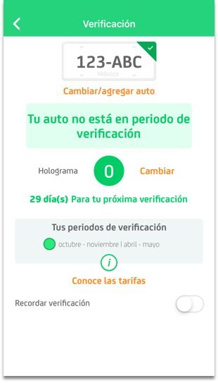 Con la App de wibe conoce las fechas de verificación